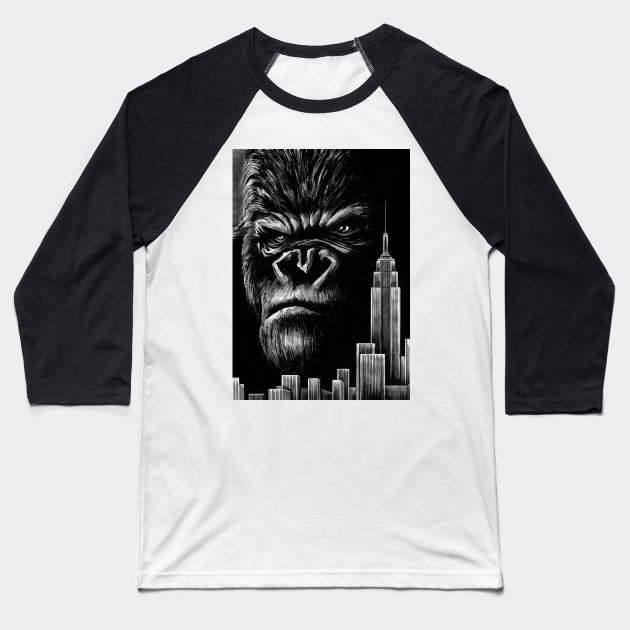 King Kong - Inktober 2019 Baseball T-Shirt by Jomeeo